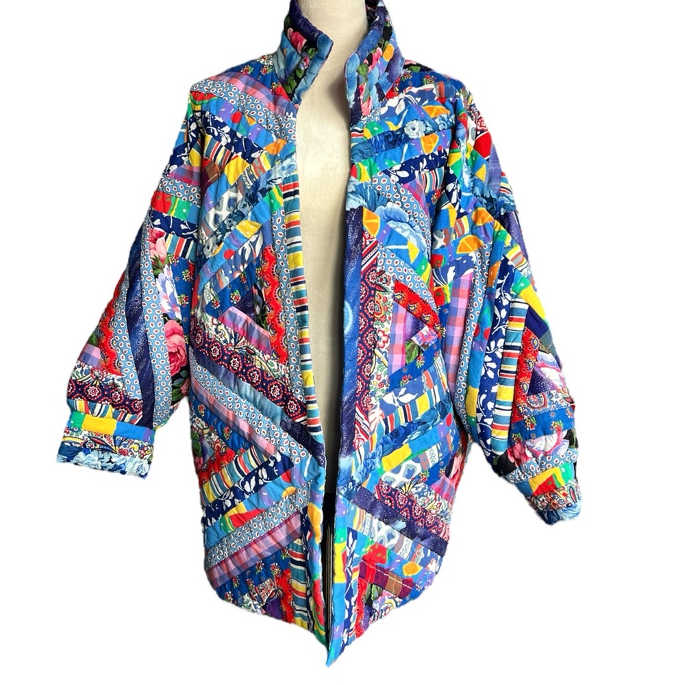 SPRING SALE! FINAL PRICE DROP! Vintage Handmade Patchwork Quilt Jacket / Coat